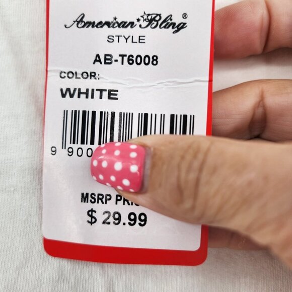 MONTANA WEST Womens American Flag Patriotic T Shirt USA Patriotic Graphic Tee L - Picture 10 of 10